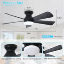 42 Inch Ceiling Fan With Dimmable LED Light Remote