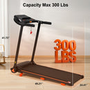 Treadmills for Home, 2.5HP Quiet Folding Treadmill with Heart Rate Sensor,  300lbs Weight Capacity, 7.5MPH, Incline Treadmill With USB Charge Station For Android & Bluetooth Speaker, 6 Shock-Absorbing