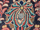 Square Persian Sarouk Rug 11x11 ft, Rare Size, Hand Knotted Wool Floral Allover Red Persian Carpet, Handmade Antique Rug