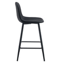 Modern Black PU Bar Chair Set - Rounded Backrest, Comfortable Design, Multiple Colors