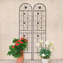 2 Pack Metal Garden Trellis 86.7' x 19.7' Rustproof Trellis for Climbing Plants Outdoor Flower Support Black