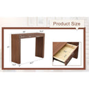 Elegant Dark Wood Grain Bar Table-50 Inches Long, a Practical Choice for Modern Homes.Dark Wood Grain Texture Sticker,Equipped With Two Drawers.Serving As A Bar Table Or A Desk.