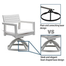 Aluminum Outdoor Patio Swivel Rockers with Plush Cushions (Set of 2)