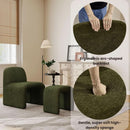 Green Chenille Upholstered Accent Chair With Ottoman