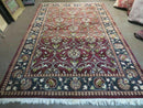 6' X 9' Vintage Handmade India Jaipur Wool Rug Vegetable Dyes Nice Red Floral