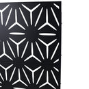Outdoor & Indoor Privacy Screen Metal Privacy Screen 76' H×48' W, Freestanding Decorative Privacy Screen for Deck Balcony Patio, Black Steel