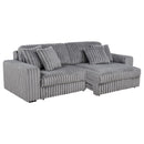Jacana Corduroy Upholstered Dual Power Chaise Sofa Grey