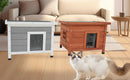 Cat House Waterproof Feral Kitty Shelter Outdoor Indoor Rabbit Hutch for Bunnies,Cats,Dogs and Other Small Animals,Asphalt Roof