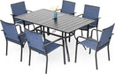 7 Piece Outdoor Dining Set with Stackable Chairs