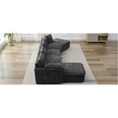 146.9" L-shaped Sofa Sectional Sofa Couch Pull-out Sofa Bed with a Movable Storage Ottoman, a Storage Chaise Lounge and Two USB Ports for Living Room, Grey
