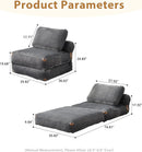 75Inch Grey Foldable Convertible Sofa Bed SleeperCouch