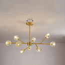 Nordic Chandelier Modern Simple Crystal All Copper Light Luxury Lamps
