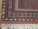 Vintage Turkoman Bokhara Rug 4x6, Four Seasons Pakistan Bukhara Turkmen Engsi Yamud Carpet, Fine Tribal Rug, Wool, Hand-Knotted, Brown, Nice