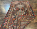 Antique Persian Shiraz Rug 5x8, Khamseh Tribal Wool 1920s Carpet, Navy Blue