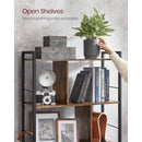 5 Tier Bookshelf Rustic Brown And Black Metal Frame