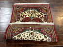 Persian Bijar Rug 2.6 x 4, Antique Carpet, Brick Red and Ivory