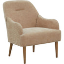 Chenille Armchair, Modern Style Accent Chair with Wood Legs, Comfy Design for Living Room, Bedroom, Office,Beige