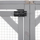 Outdoor Cat House, DIY Cat Enclosure Catio with Double Enter Doors, Light Grey Pine Wood, 62.8'L x 32.2'W x 68.5'H