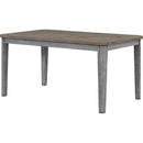 7-Piece Farmhouse Dining Set Classic Rustic Table and 6 high-back design Chairs for Dining Room, Kitchen (Brown+Gray)