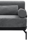 Modern Loveseat Sofa 59' Sofa Couch 2-Seater with USB Ports, Unique Cylindrical Armrests, Grey Chenille