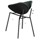 Set of 4 Upholstered PU Leather Dining Chairs Mid-Century Modern Dining Chairs with Curved Backrest for Dining Room Kitchen (Green)