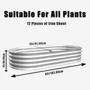 Galvanized Raised Garden Bed Kit, Heavy Duty, Rust-Resistant, 6x3x1ft, Silver