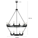 Retro style Large 2-Tier circular ceiling Ironwork chandelier