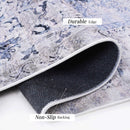 Maval - 6' X 9' Washable Area Rug - Blue / Cream
