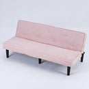 Modern corduroy sofa bed, black/beige/pink, 66 inches