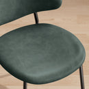 Set of 4 Upholstered PU Leather Dining Chairs Mid-Century Modern Dining Chairs with Curved Backrest for Dining Room Kitchen (Green)