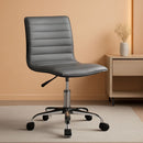 Alan Low Back Light Gray Ribbed Swivel Office Chair