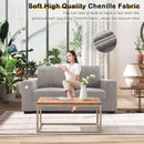 70 Inch Gray Chenille Loveseat With USB C Ports And Plush Cushions