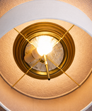 Moderne Flush Mount Conversion Kit 18"w White Linen  Shallow Drum Lampshade
