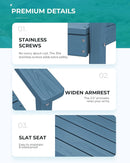 7 Piece Patio Dining Set Outdoor HDPE Table Blue Chairs