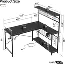 51-Inch L-Shaped Gaming Desk With LED Lights For Office
