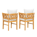 Farmhouse Modern Dining Corner Chairs Set of 2 with Handwoven Rattan Backrests and Solid Wood Legs