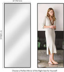 71x31 Inch Black Floor Mirror Full Length Standing