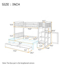 Bunk Bed, Convertible Bottom Bed, Storage Shelves And Drawers