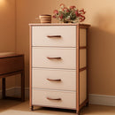 4 Drawer Pink Rose Gold Fabric Dresser With Wood Top