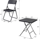 Three Piece Folding Patio Bistro Set All Weather Black For Balcony Porch And Backyard Outdoor Furniture