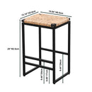 25" Height Backless Water Hyacinth Woven Bar Stools With Footrest (Set of 2) - Natural