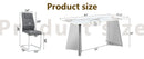 Table and chair set.63*31.4 Inch Luxurious Cold Jade Sintered Stone Dining Table Set- 6 Dark Gray High-quality PU Chairs With Arched Silver Metal Legs.Perfect For Dinner Room,Meeting Room,Kitchen,etc.