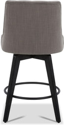 Flint Grey Upholstered Swivel Bar Stool 26 Inch Set Of 2