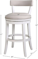 Stylish 31 Inch Bar Stool with Swivel Gray Seat