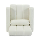 Accent Rocking Chair with Pillow, Ultimate Comfort for Your Home, Teddy Velvet, Cream White