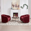 Swivel Accent Chair, 360-degree Swivel Barrel Chair with Velvet Fabric Upholstery, Comfy Pumpkin-Shaped Swivel Chair for Living Room, Bedroom, or Office