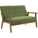 Mid-Century Modern Solid Loveseat Sofa Upholstered Linen Loveseat, 2-Seat Upholstered Loveseat Sofa Modern Couch