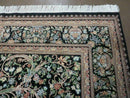 8' X 10' Vintage Handmade Pakistani Floral Wool Rug Black Nice