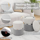 Gray Nesting Storage Ottomans With Hidden Capacity