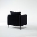 Accent Chair for Living Room, Velvet Comfy Single Sofa Chair Mid-Century Modern Armchair with 1 Pillow and Metal Legs for Bedroom Office Reading